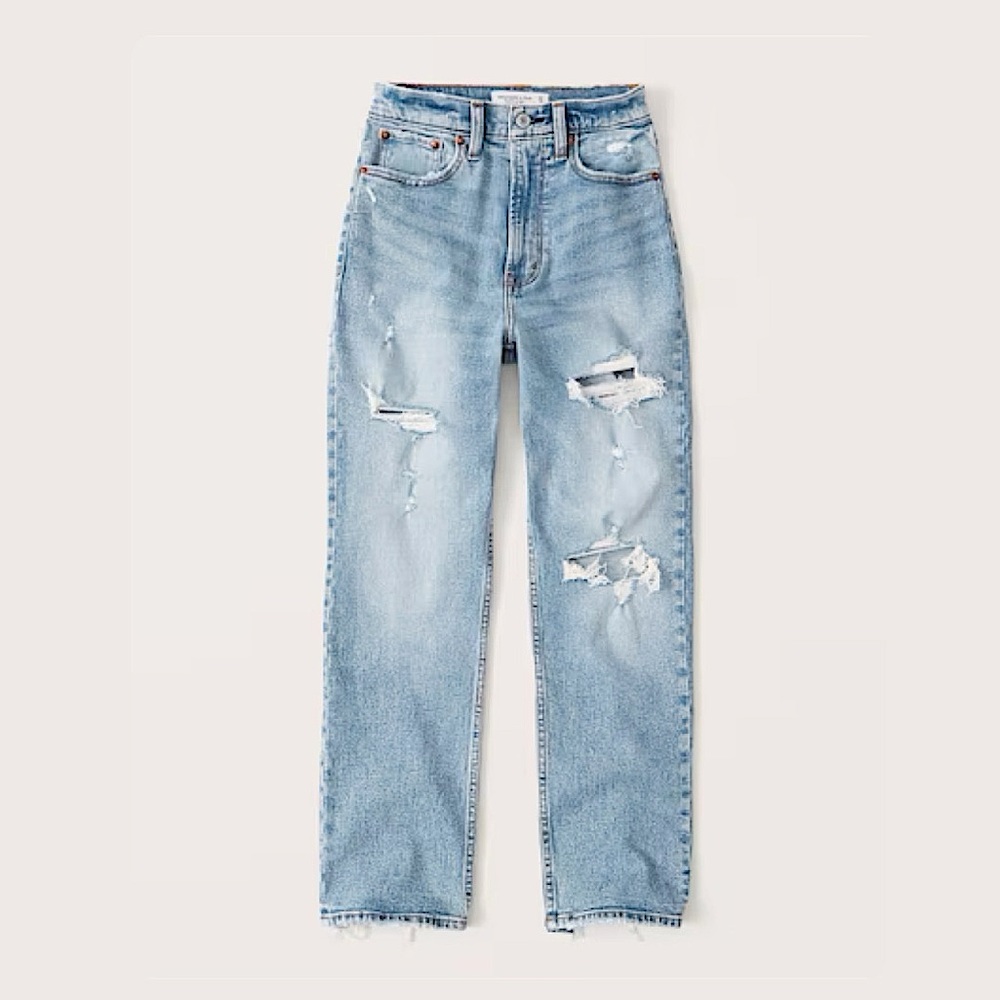 Abercrombie & Fitch: Curve Love Ultra High Rise Ankle Straight Jeans